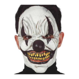 Horror Clown Latexmask Vit/Svart