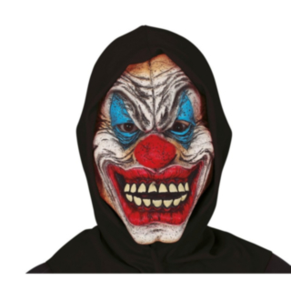 Horror Clown Vinylmask Med Huva
