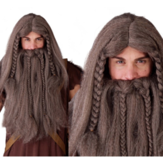 Viking Peruk & Skägg Brun