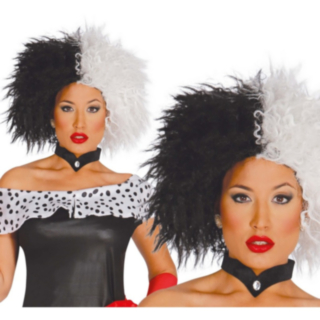 Cruella Peruk Svart/Vit