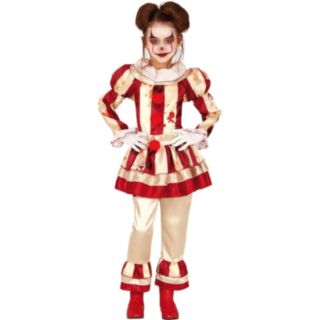 Randig Horror Clown Barndräkt