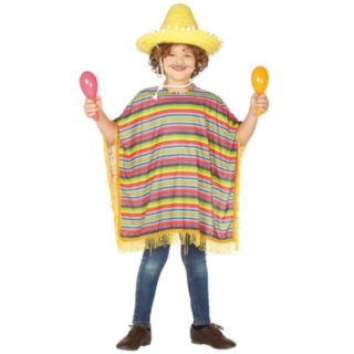 Mexikansk Barnponcho Flerfärgad
