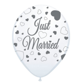 Just Married Latexballonger Vit