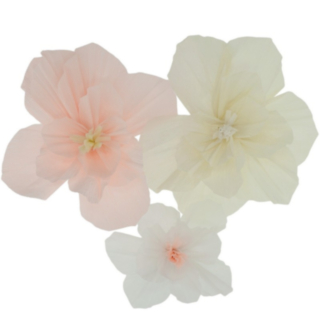Crepe Pappersblommor Pastell
