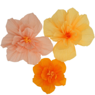 Crepe Pappersblommor Persika/Orange