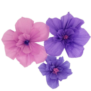 Crepe Pappersblommor Lila Mix