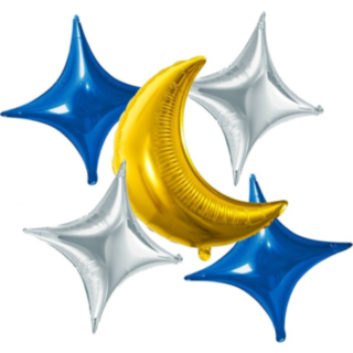 Eid Mubarak Måne & Stjärnor Folieballonger