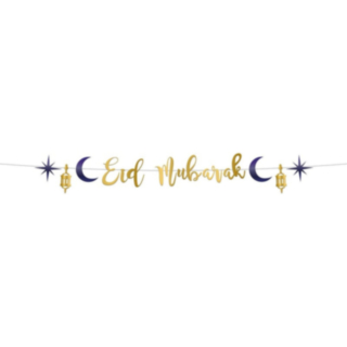 Eid Mubarak Girlang Blå/Guld