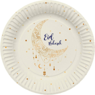 Eid Mubarak Måne Papptallrikar