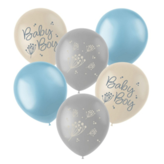 Blooming Baby Boy Latexballonger Blå/Crème