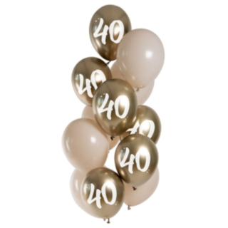 40 År Latexballonger Guld Latte