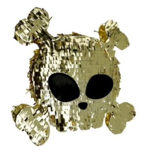 Pirat Dödskalle Piñata Guld