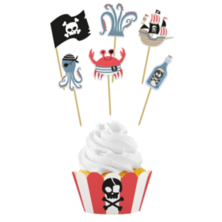 Pirat Cupcake Wrappers & Dekorationer