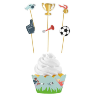 Fotboll Cupcake Wrappers & Dekorationer