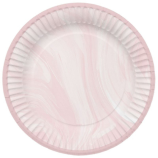 Marmor Papptallrikar Ljusrosa