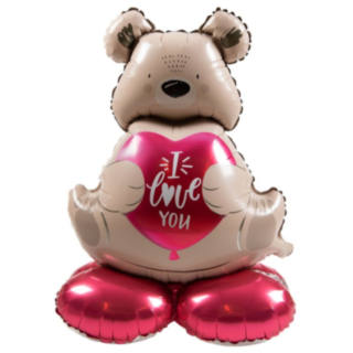 I Love You Nalle Stående Folieballong