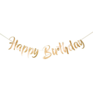 Happy Birthday Bokstavsgirlang Guld