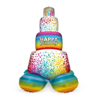 Rainbow Birthday Tårta Folieballong