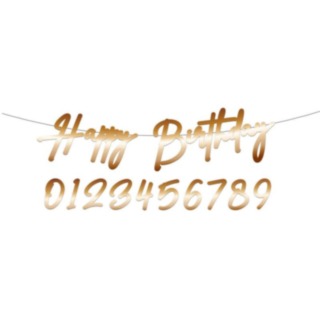 Personlig Happy Birthday Girlang Guld