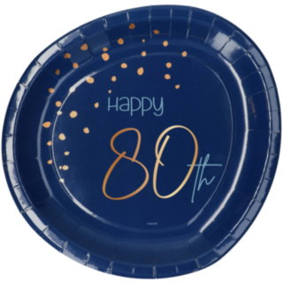 Papperstallrikar 80 År True Blue
