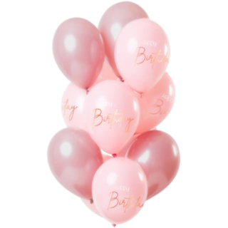 Ballongbukett Happy Birthday Lush Blush