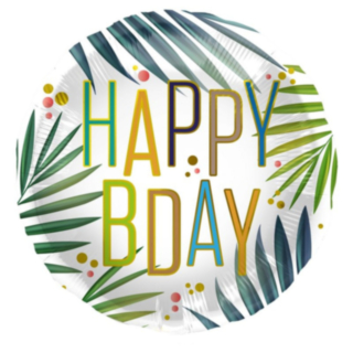 Happy B Day Tropisk Folieballong