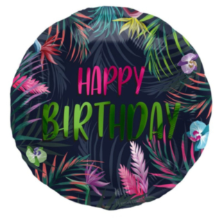 Happy Birthday Tropisk Folieballong Neon