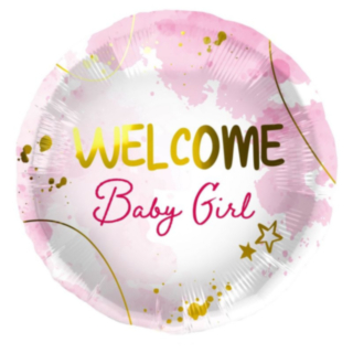 Welcome Baby Girl Folieballong