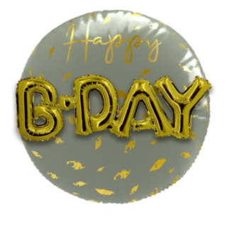 Golden Dawn Happy B-Day 3D Folieballong
