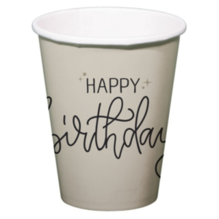 Happy Birthday Pappersmuggar Crème Noir