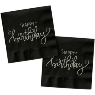 Happy Birthday Servetter Svart
