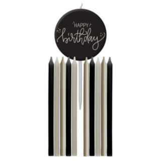Happy Birthday Tårtljus Crème Noir
