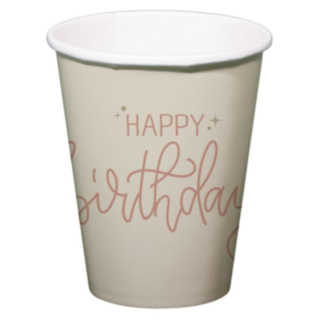 Happy Birthday Pappersmuggar Crème Rose