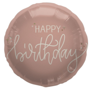 Happy Birthday Folieballong Crème Rose
