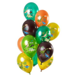 Dinosaur Roars Metallic Ballonger Mix Grön