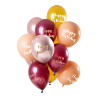 Happy Birthday Ballonger Mix Rosa/Guld