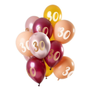 30 År Ballonger Mix Rosa/Guld