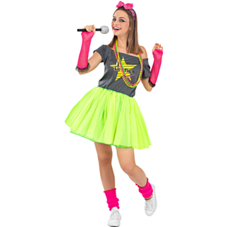 80-tal Pop Maskeraddräkt Grön/Rosa