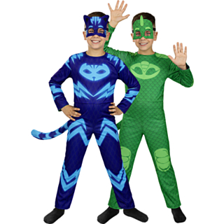 Pyjamashjältarna® Kattpojken & Gecko Vändbar Maskeraddräkt