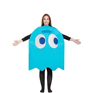 Pac-Man® Inky Spöke Maskeraddräkt Blå