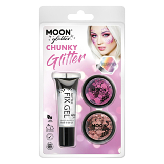 Chunky Glitter Makeupset Rosa/Roséguld