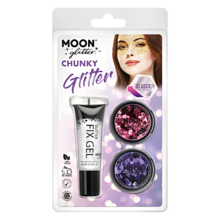 Klassiskt Chunky Glitter Sminkset Rosa/Lila