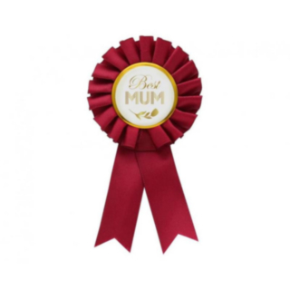 Best Mum Medaljrosett Röd