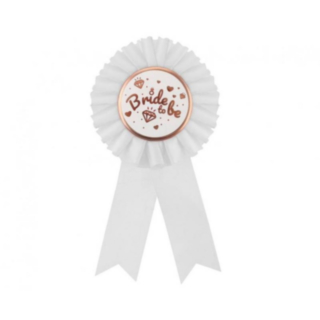 Bride To Be Medaljrosett Vit