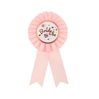 Bride To Be Medaljrosett Ljusrosa