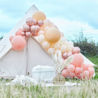Ballongbåge Roséguld/Beige