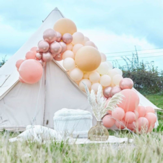 Ballongbåge Roséguld/Beige