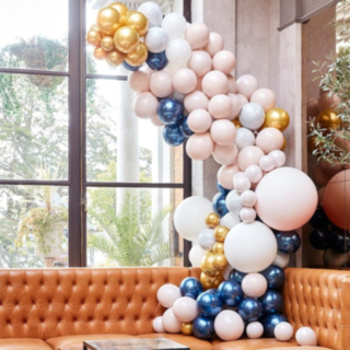 Marmor Ballongbåge DIY Grå/Guld