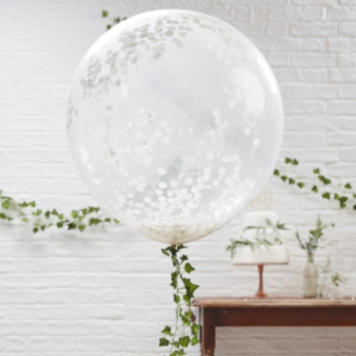 Stora Vita Konfetti Ballonger