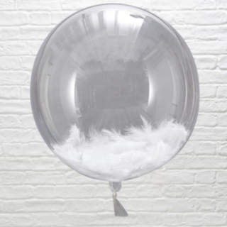 Runda Transparenta Ballonger Med Fjädrar